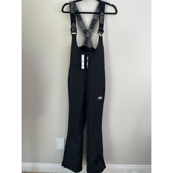 NEW ASOS 4505 Womens 4 Black High Waisted Salopette Flare Jumpsuit Ski Bib - Picture 2 of 13